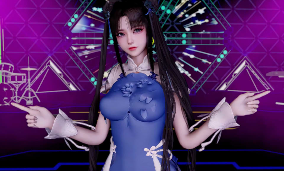 [3D动画] [VAM] 仙剑奇侠传-赵灵儿双马尾少女白丝连裤袜双管社保 4K无修版[1.5G]